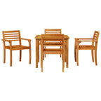 Conjunto de Comedor de Jardín 5 pcs Marrón