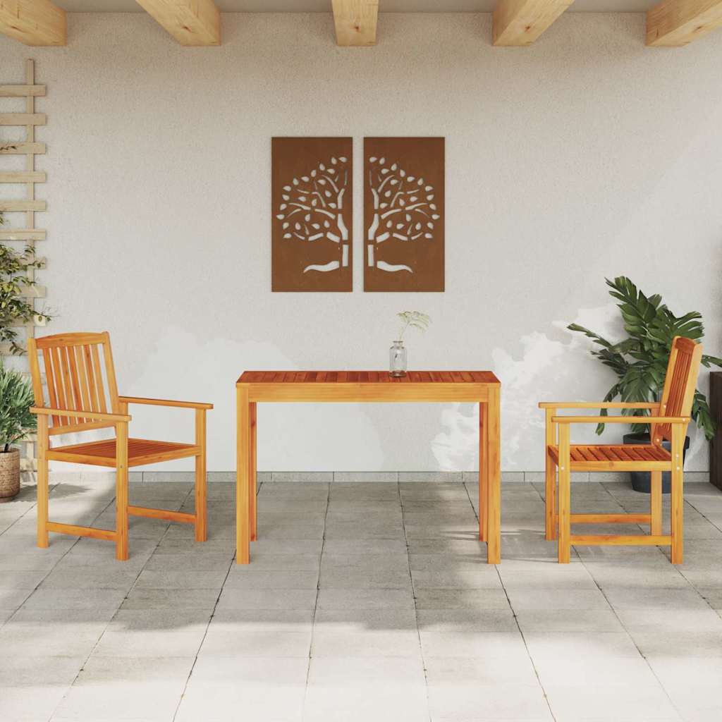 Conjunto de Comedor de Jardín 3 pcs Marrón