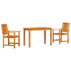 Conjunto de Comedor de Jardín 3 pcs Marrón