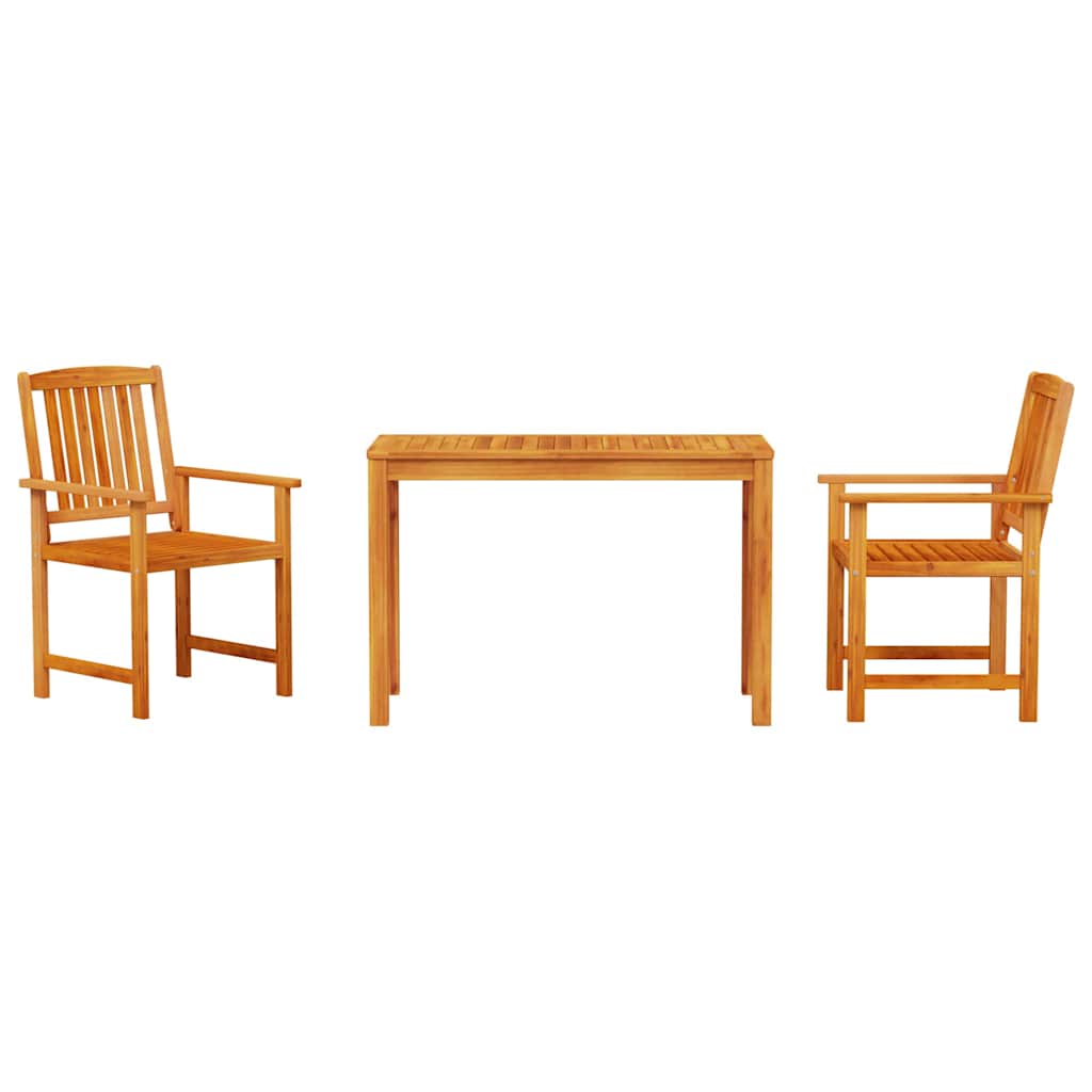 Conjunto de Comedor de Jardín 3 pcs Marrón