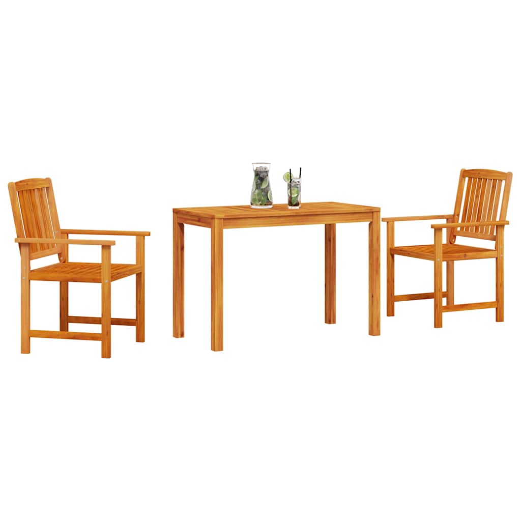 Conjunto de Comedor de Jardín 3 pcs Marrón
