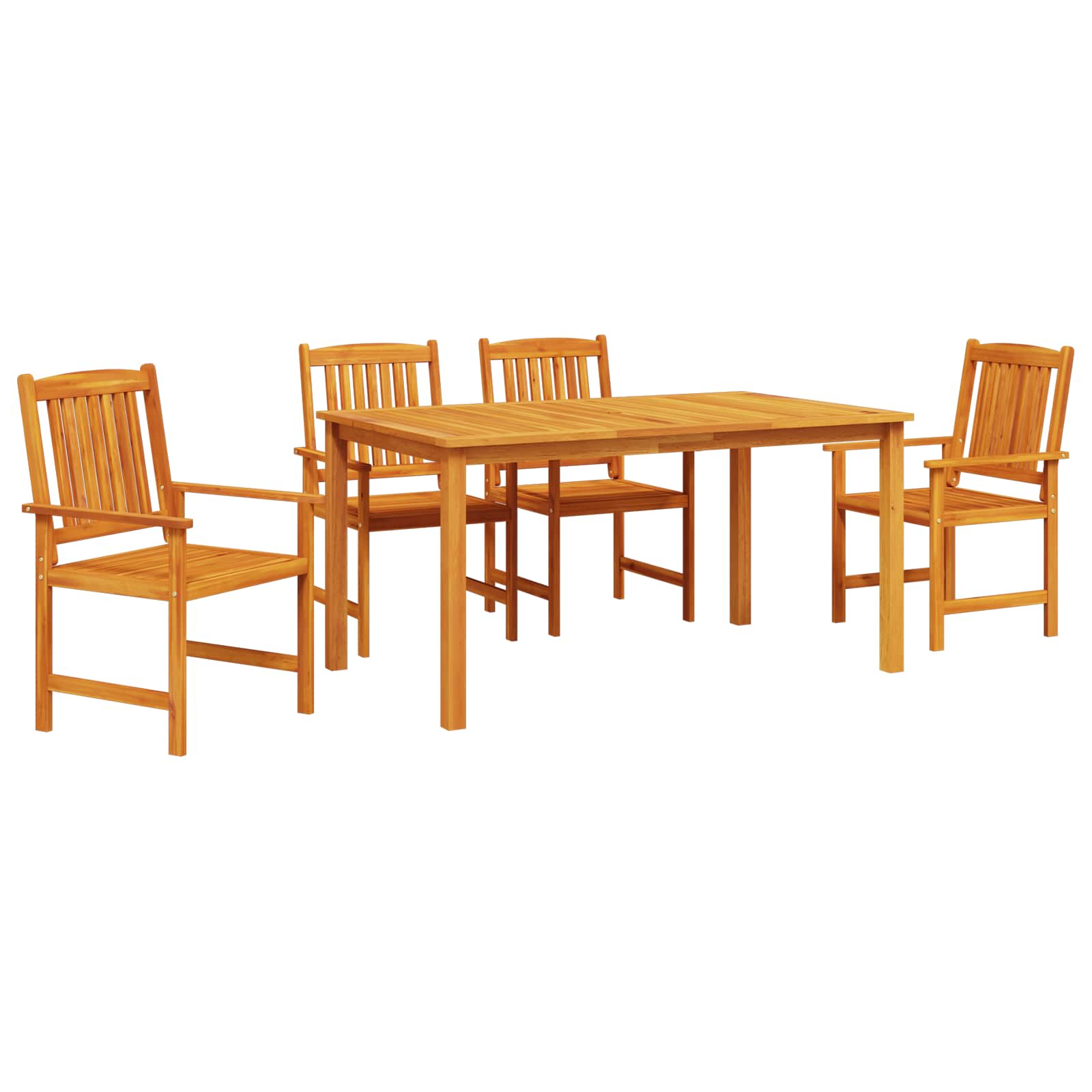 Conjunto de Comedor de Jardín 5 pcs Marrón