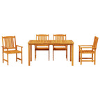 Conjunto de Comedor de Jardín 5 pcs Marrón