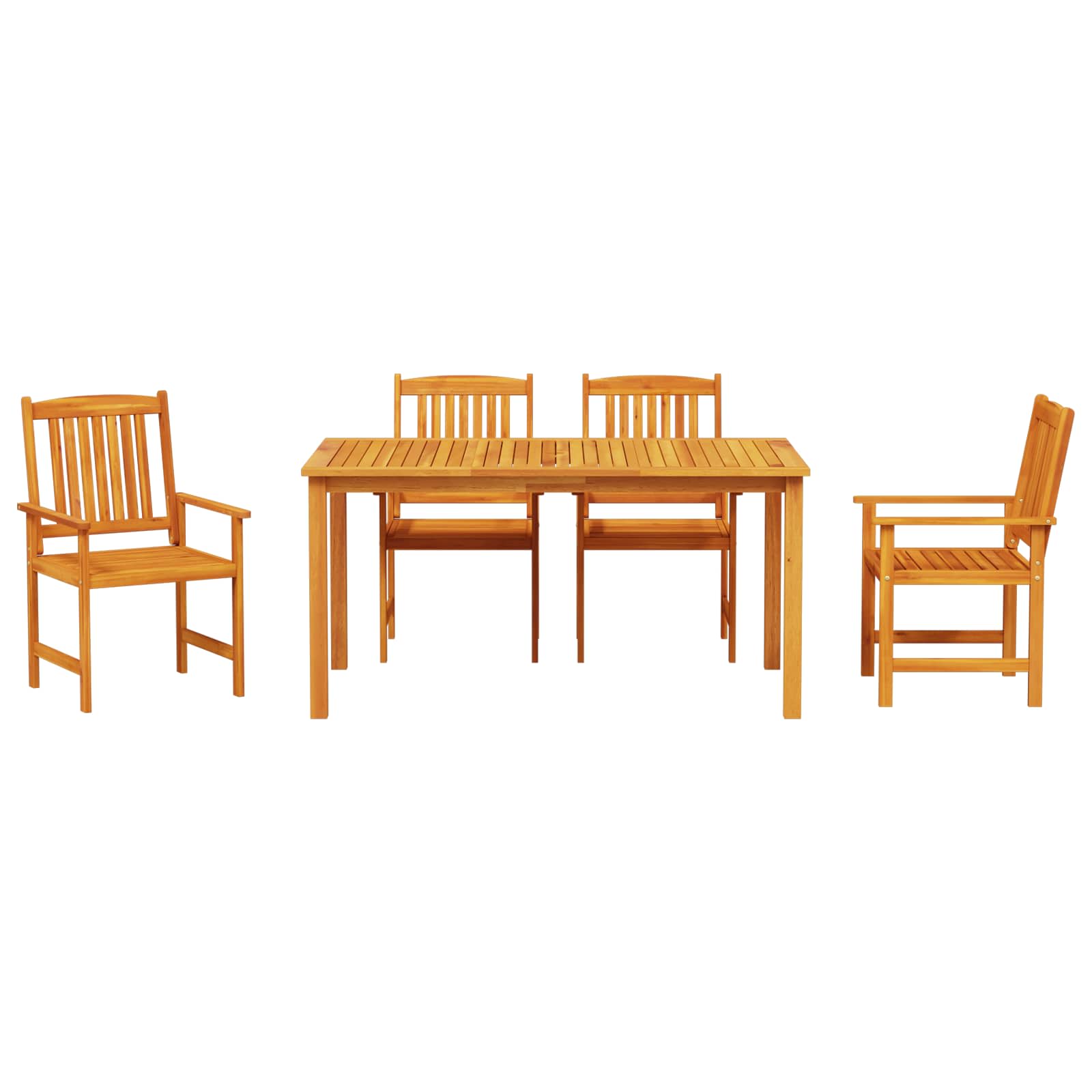 Conjunto de Comedor de Jardín 5 pcs Marrón
