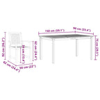 Conjunto de Comedor de Jardín 5 pcs Marrón