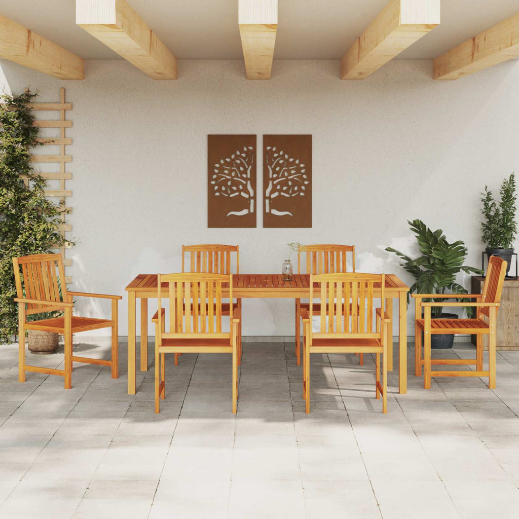 Conjunto de Comedor de Jardín 7 pcs Marrón