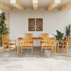 Conjunto de Comedor de Jardín 7 pcs Marrón