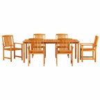 Conjunto de Comedor de Jardín 7 pcs Marrón