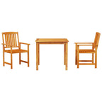 Conjunto de Comedor de Jardín 3 pcs Marrón
