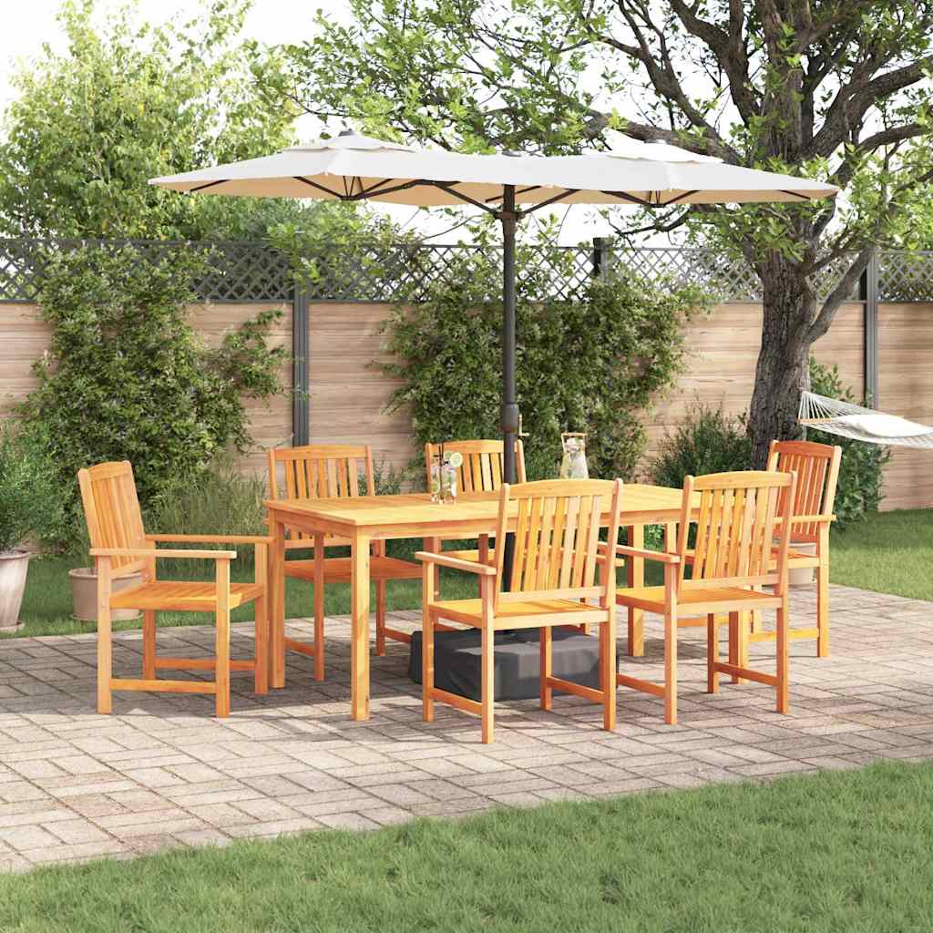 Conjunto de Jantar de Jardim 7 Peças Castanho