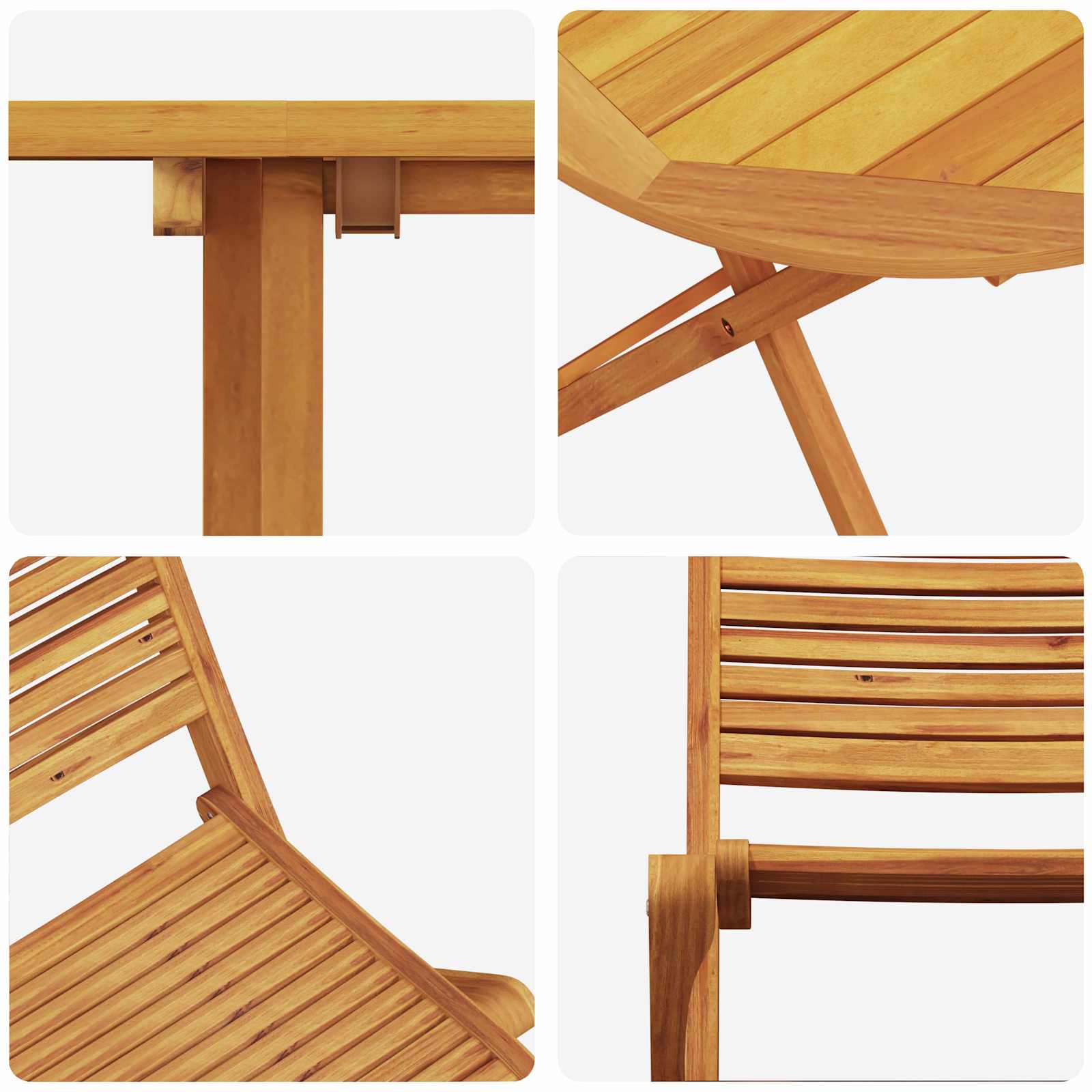 Conjunto de Bistro Plegable 3 pcs Marrón