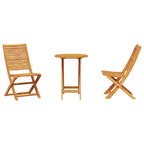 Conjunto de Bistro Plegable 3 pcs Marrón