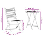 Conjunto de Bistro Plegable 3 pcs Marrón