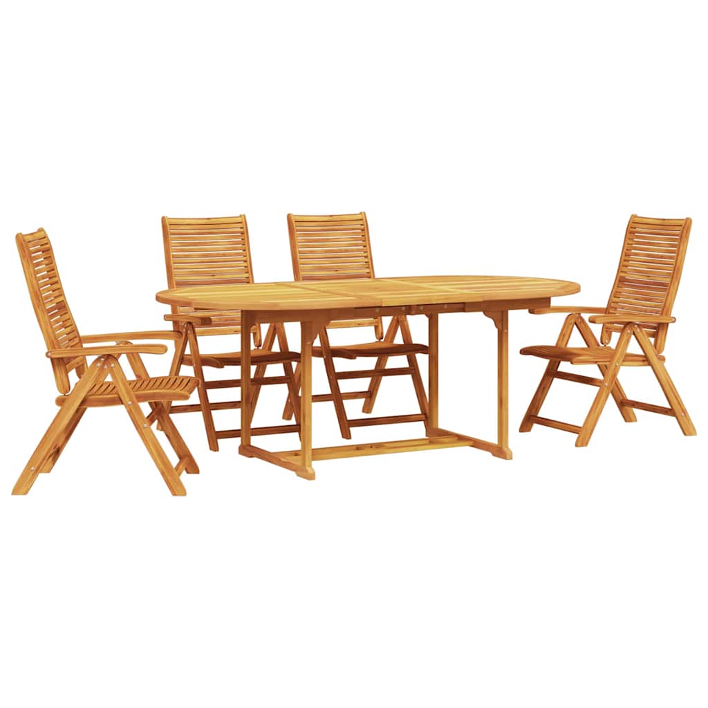 Conjunto de Comedor de Jardín 5 pcs Marrón