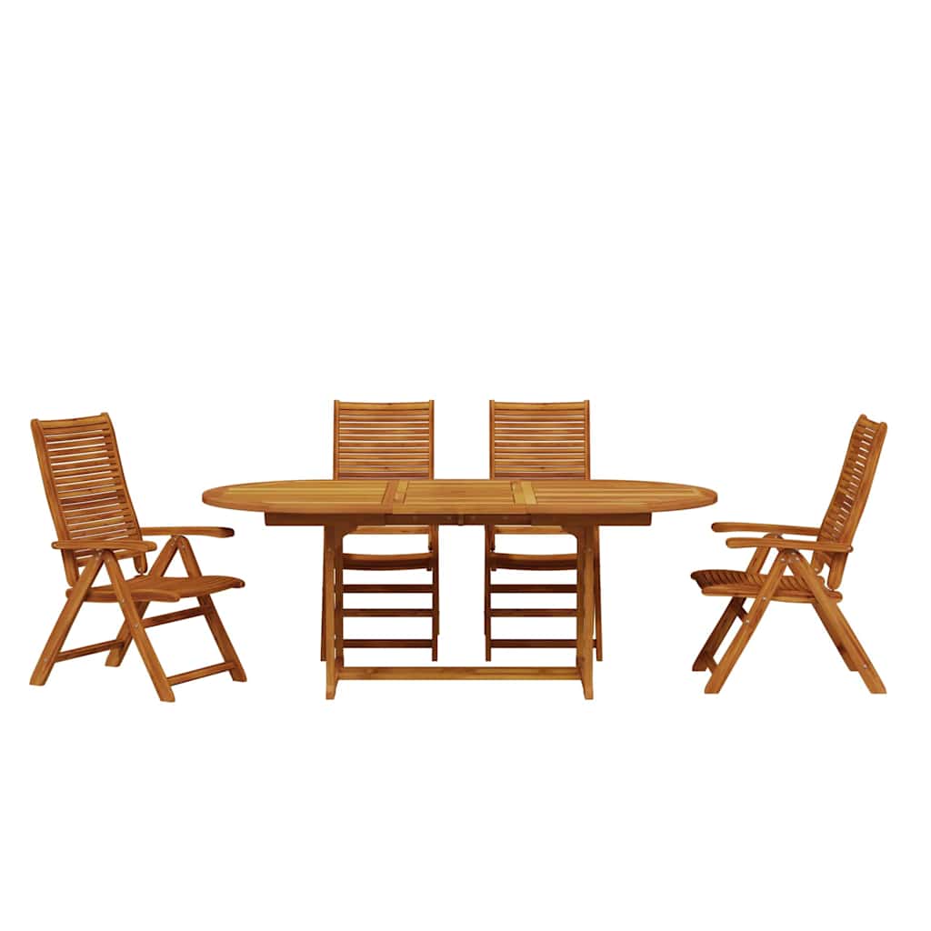 Conjunto de Comedor de Jardín 5 pcs Marrón