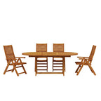 Conjunto de Comedor de Jardín 5 pcs Marrón