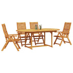 Conjunto de Comedor de Jardín 5 pcs Marrón