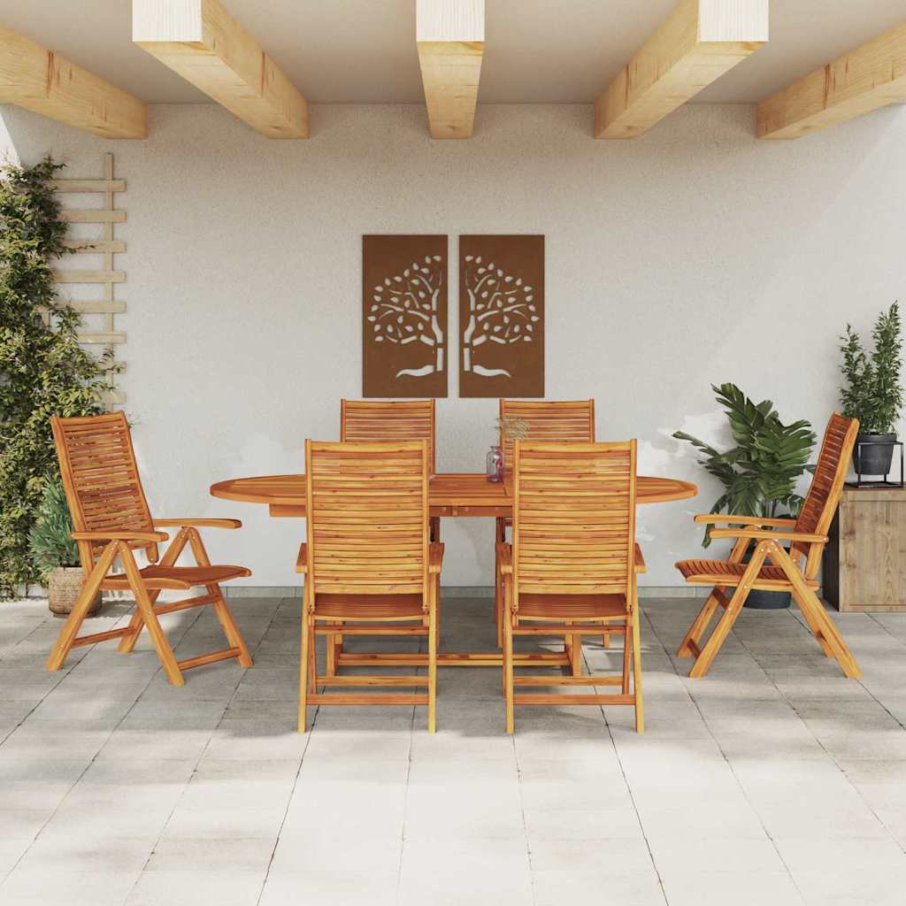 Conjunto de Comedor de Jardín 7 pcs Marrón