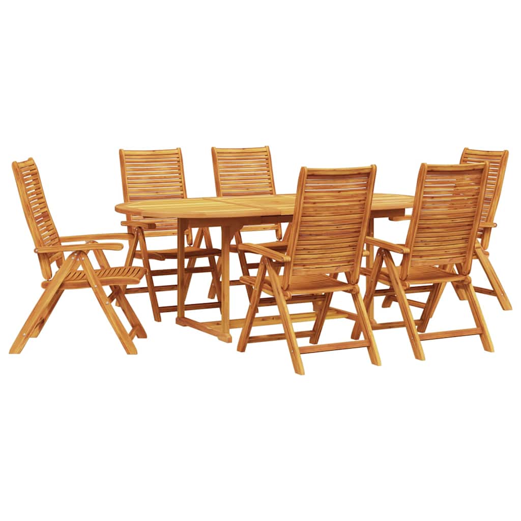 Conjunto de Comedor de Jardín 7 pcs Marrón