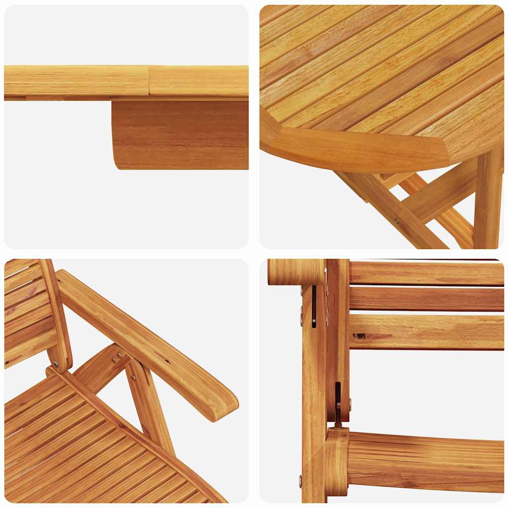 Conjunto de Comedor de Jardín 5 pcs Marrón