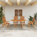 Conjunto de Comedor de Jardín 5 pcs Marrón