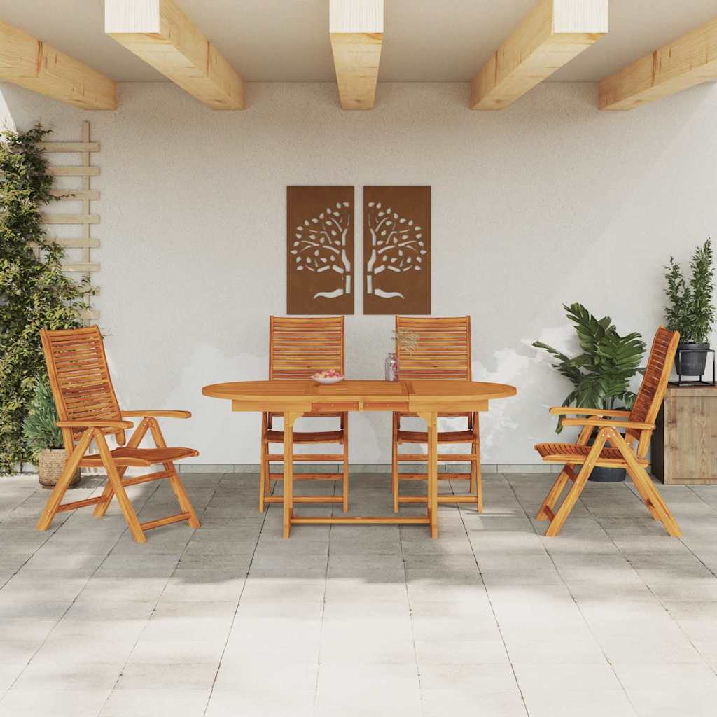 Conjunto de Comedor de Jardín 5 pcs Marrón