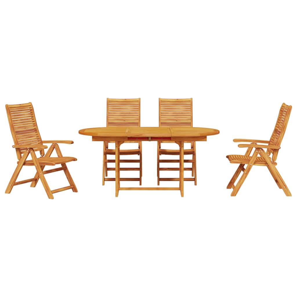 Conjunto de Comedor de Jardín 5 pcs Marrón