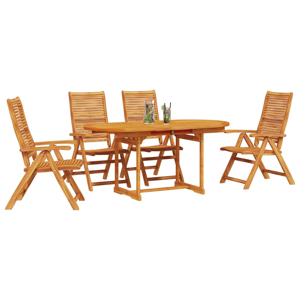 Conjunto de Comedor de Jardín 5 pcs Marrón