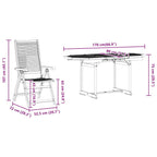 Conjunto de Comedor de Jardín 5 pcs Marrón
