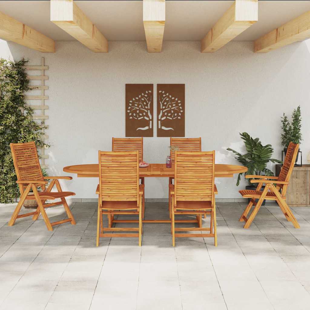 Conjunto de Comedor de Jardín 7 pcs Marrón
