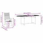 Conjunto de Comedor de Jardín 7 pcs Marrón