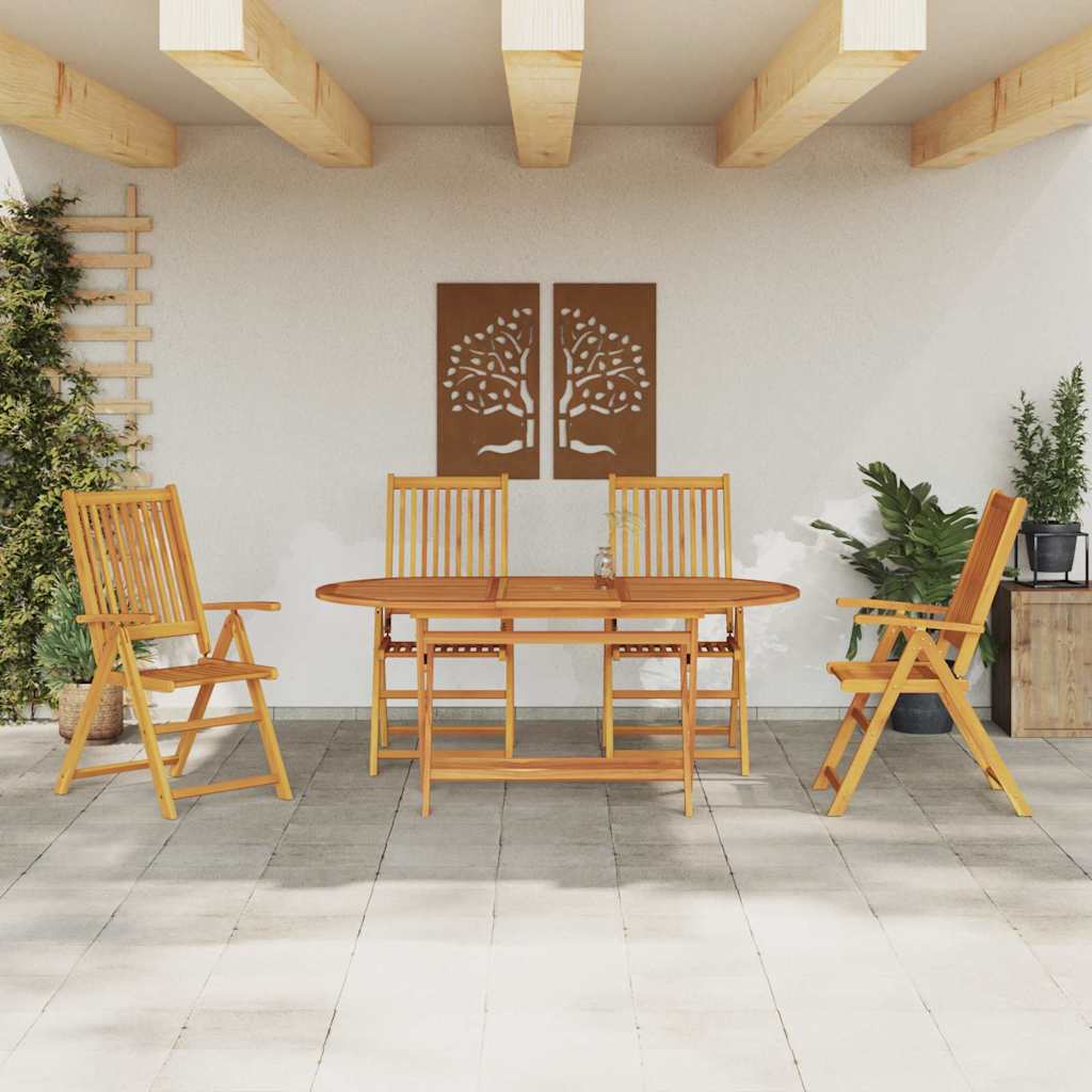 Conjunto de Comedor de Jardín 5 pcs Marrón