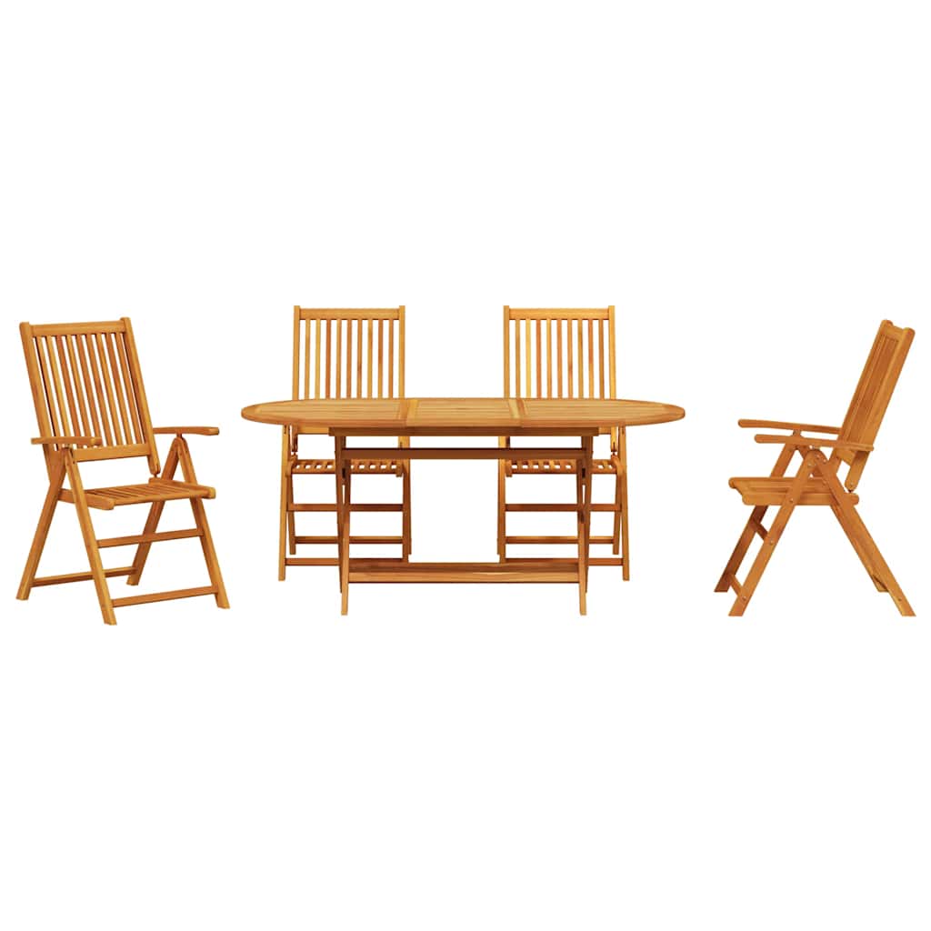 Conjunto de Comedor de Jardín 5 pcs Marrón
