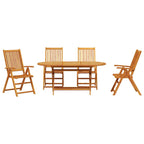 Conjunto de Comedor de Jardín 5 pcs Marrón