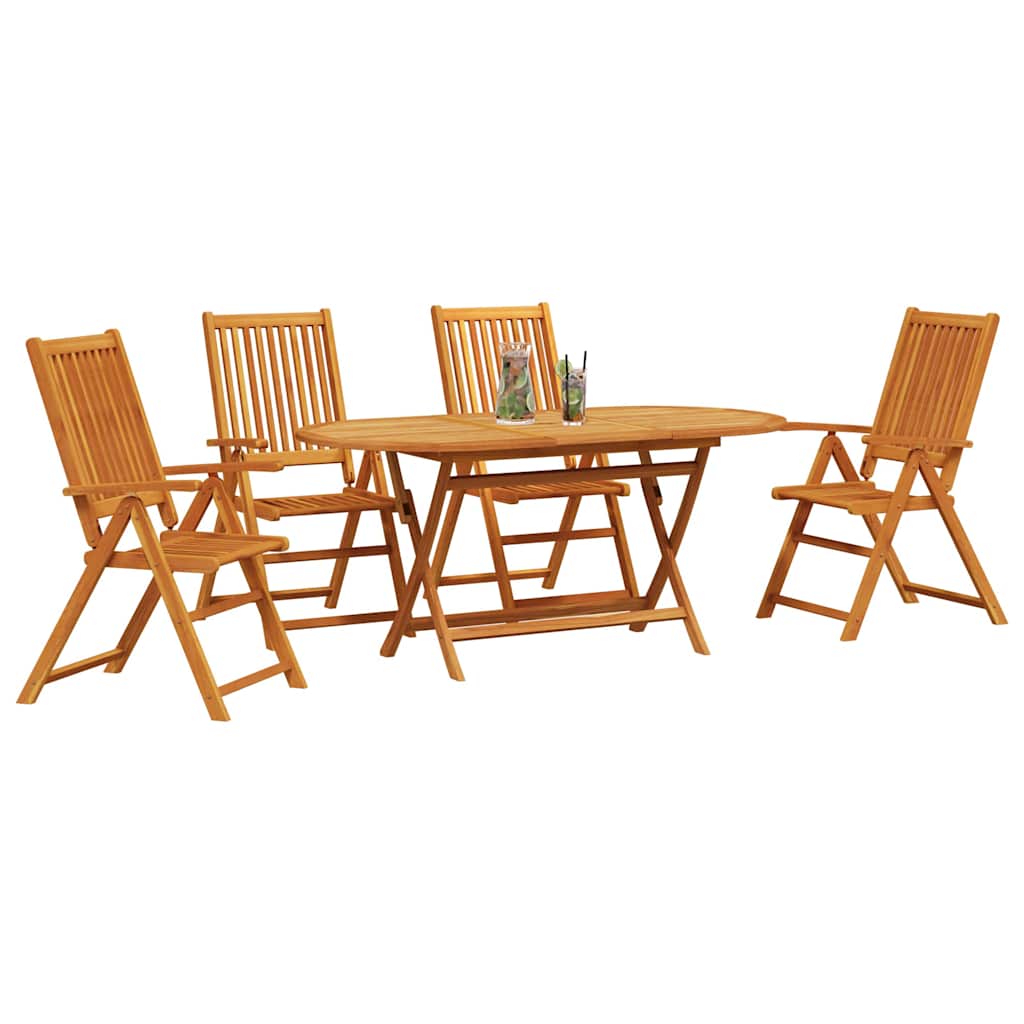 Conjunto de Comedor de Jardín 5 pcs Marrón
