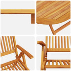 Conjunto de Comedor de Jardín 7 pcs Marrón
