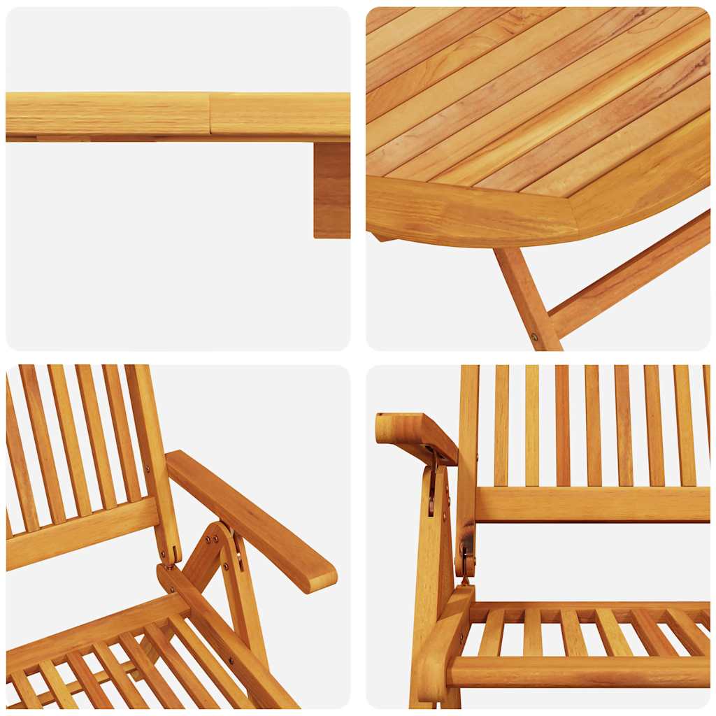 Conjunto de Comedor de Jardín 7 pcs Marrón