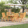 Conjunto de Comedor de Jardín 7 pcs Marrón