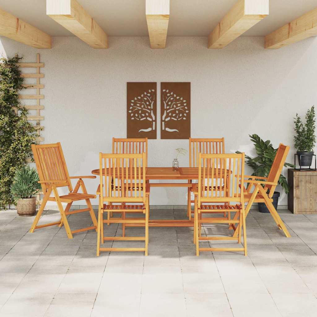 Conjunto de Comedor de Jardín 7 pcs Marrón