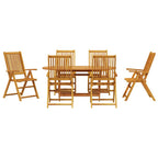 Conjunto de Comedor de Jardín 7 pcs Marrón