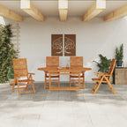 Conjunto de Comedor de Jardín 5 pcs Marrón