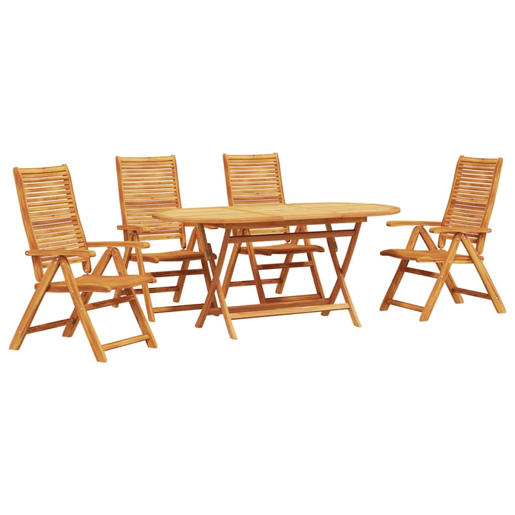 Conjunto de Comedor de Jardín 5 pcs Marrón