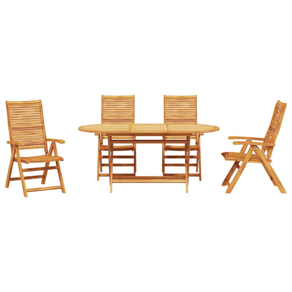Conjunto de Comedor de Jardín 5 pcs Marrón