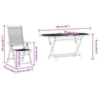 Conjunto de Comedor de Jardín 5 pcs Marrón