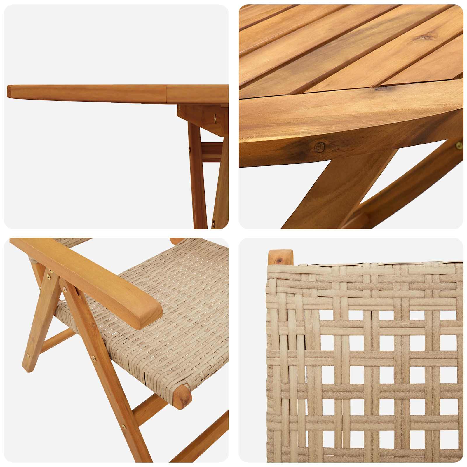 Conjunto de Comedor de Jardín 5 pcs Beige