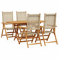 Conjunto de Comedor de Jardín 5 pcs Beige