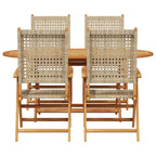 Conjunto de Comedor de Jardín 5 pcs Beige