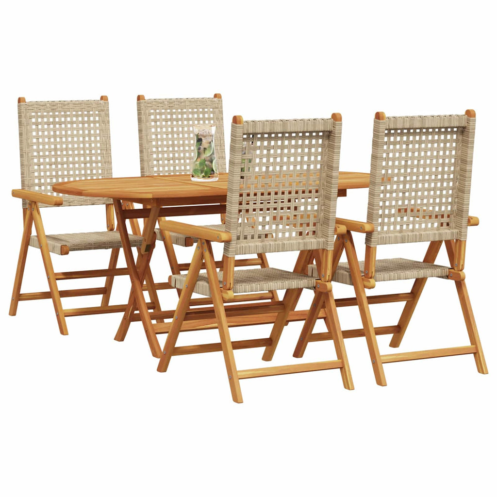 Conjunto de Comedor de Jardín 5 pcs Beige