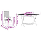Conjunto de Comedor de Jardín 5 pcs Beige