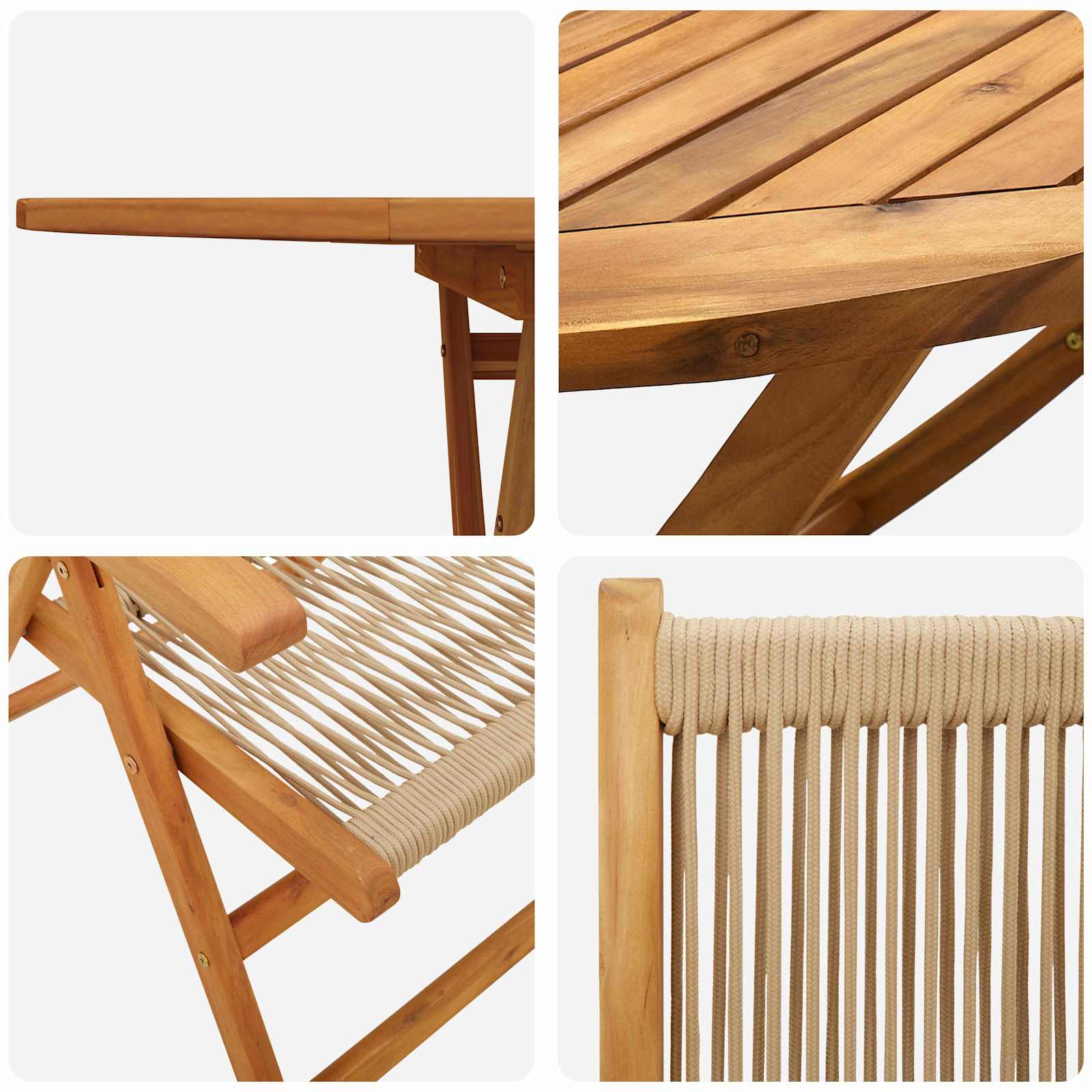 Conjunto de Comedor de Jardín 5 pcs Beige